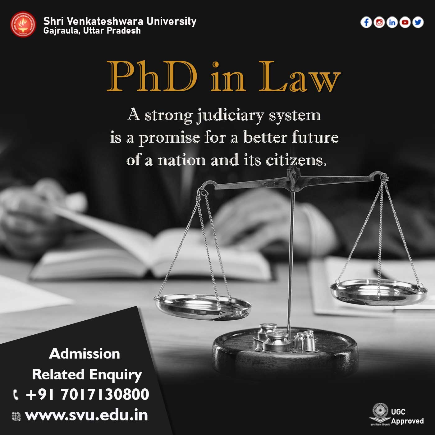 best university for phd in law in india